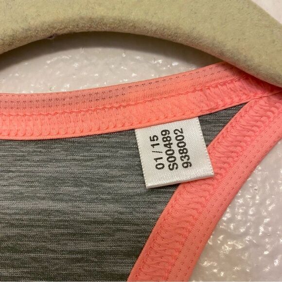 Adidas Racer back gray peach pink trim,  tank top loose fit climalite-size L - Picture 8 of 10